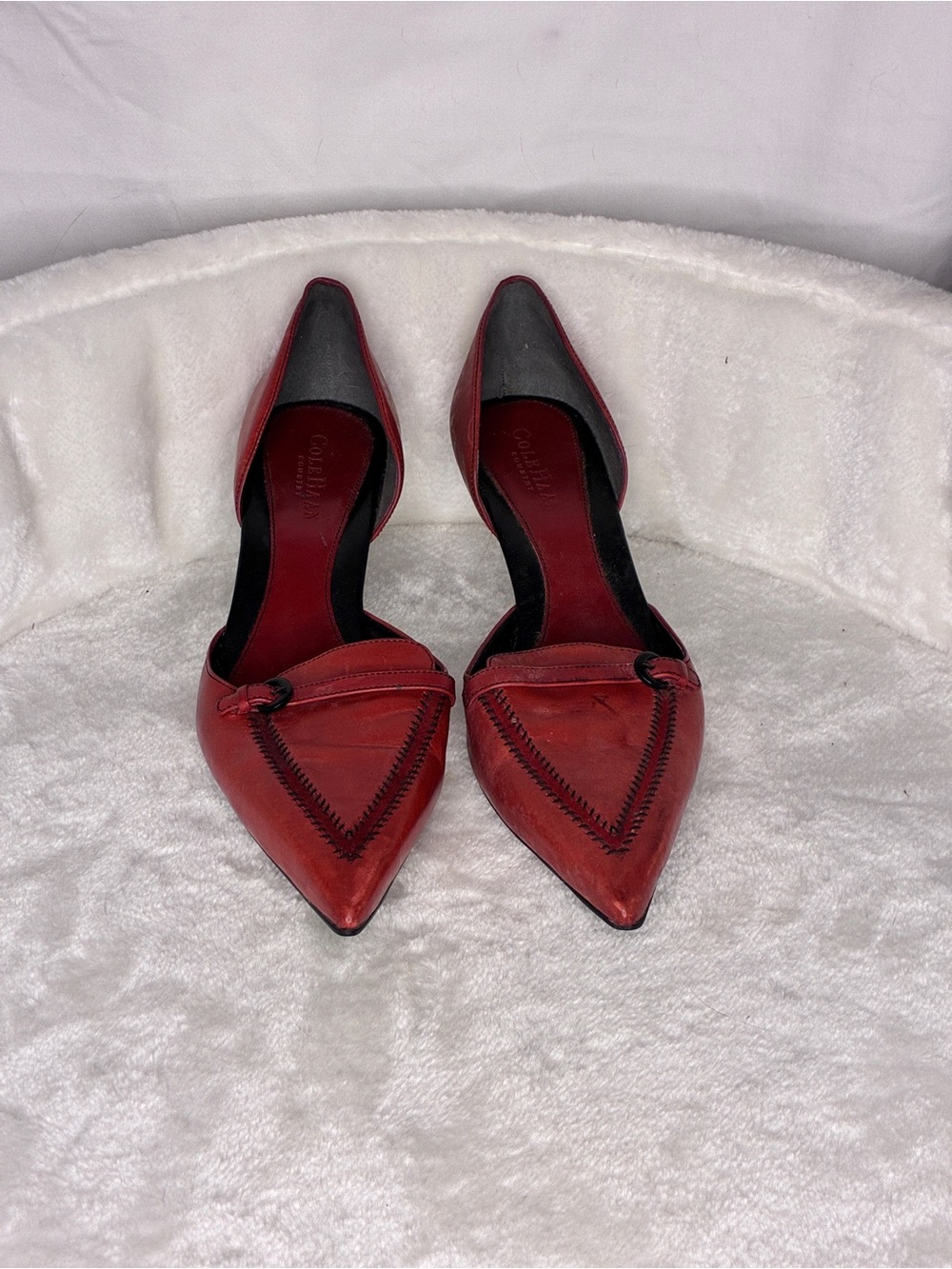 Cole Haan Red & Black Pointed-Toe Heels